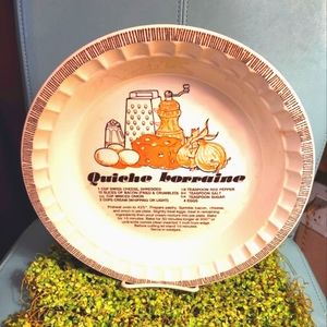 ROYAL China by JEANNETTE   USA Quiche Lorraine Recipe Micro Oven Dish Safe Dish